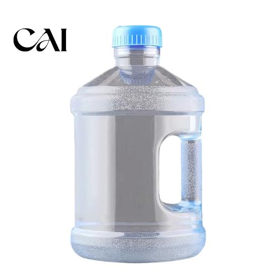 Durable Water Storage Jar Plastic Jug with Handle And Leakproof Cap, Reusable Twist Off Cap Container Portable Bottle, Transparent for Home