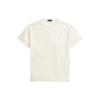 Polo SS24 Однотонная футболка с вышивкой логотипа, простой вязки, с коротким рукавом, мужская, топы, клубный крем MNPOTSH1N822139-101