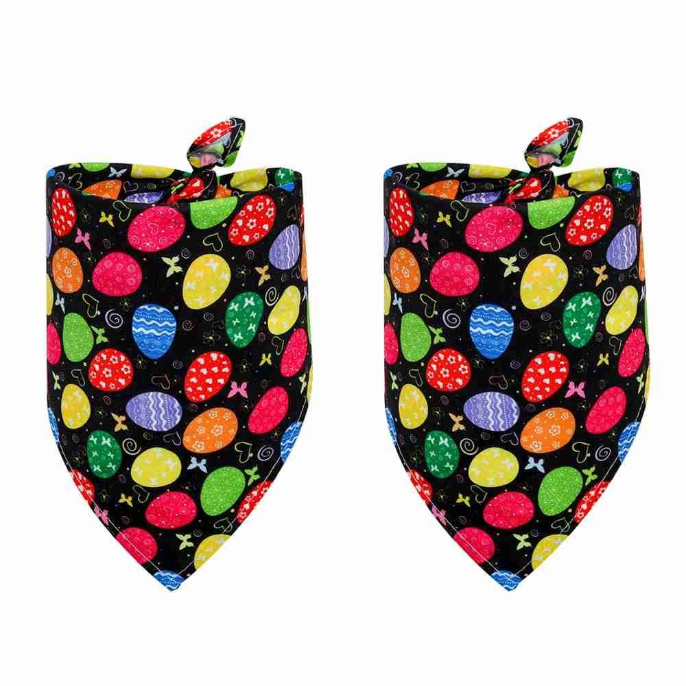 2PCS Cute Pet Supplies Triangular Towel Pet Bibs Neckerchief Easter Dog Bandana Cat Scarf