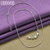 925 Sterling Silver Romantic Heart Snake Chain Necklace Wedding Fashion Jewelry