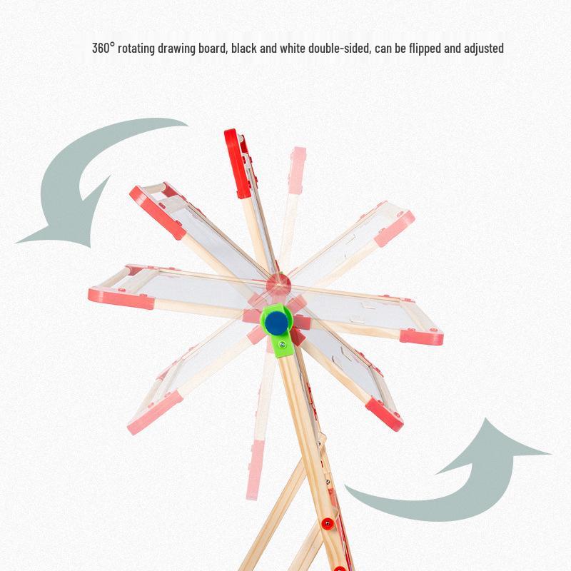 Magnetic Wooden Easel Blackboard for Kids - Folding Art & Writing Board