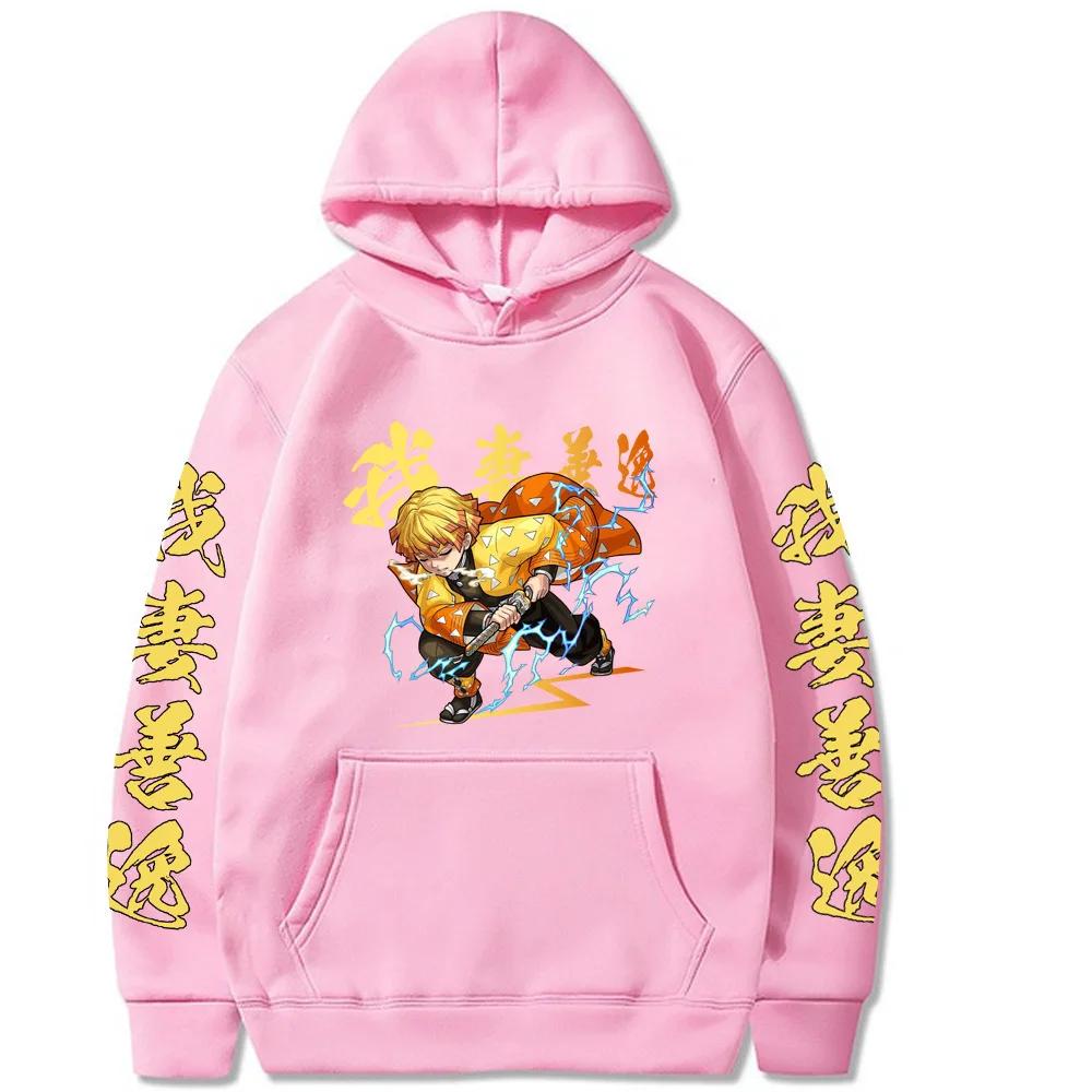 Японское Аниме Клинок Рассекающий Демонов Мужские Женские Худи Камадо Агацума Зеницу С Принтом Худи Y2k Большого Размера Свитшот