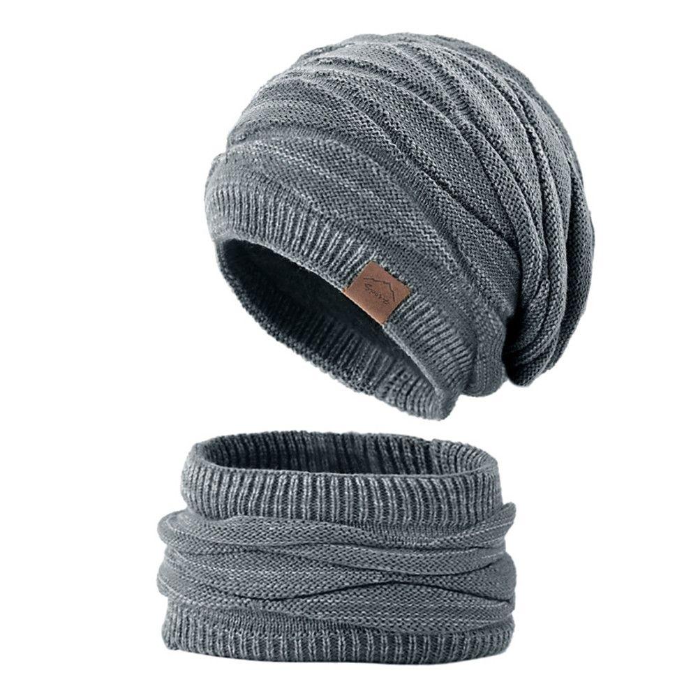 Keep Warm Women Men Wool Winter Hats Scarf Set Hedging Caps Millinery Beanies Caps