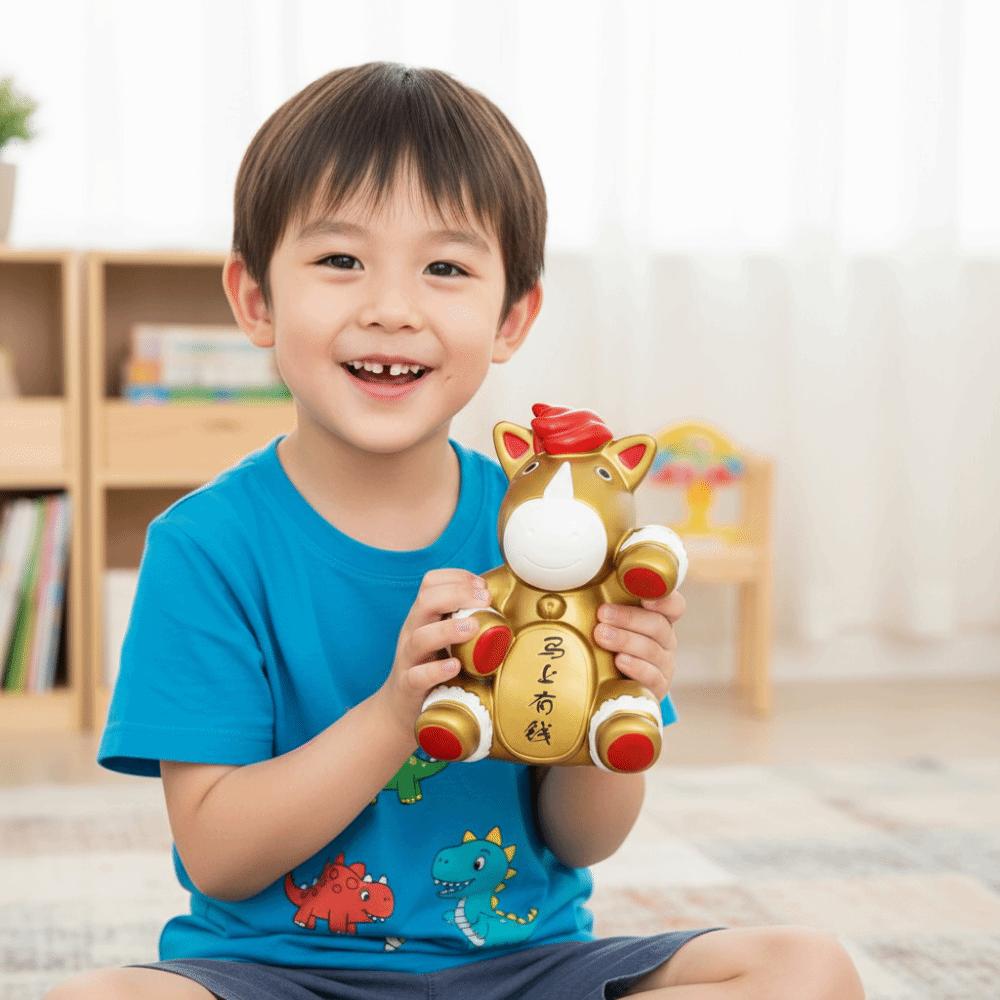 Gold Horse Money Jar Animal Coin Saving Box Durable Horse Piggy Bank New Year Celebration