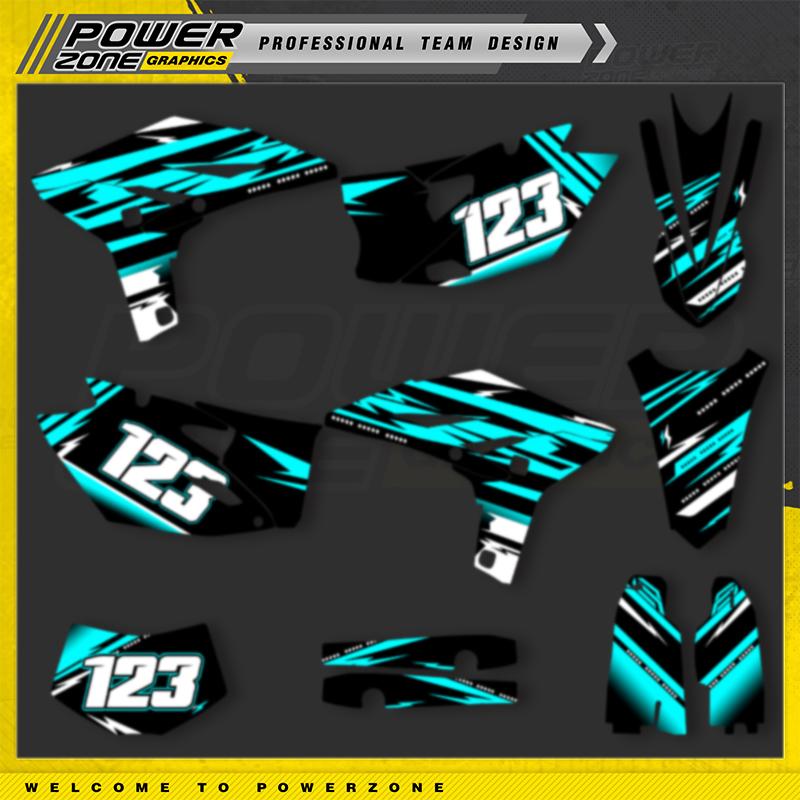 PowerZone Custom Team Graphics Background Decals Stickers Kit For YAMAHA WRF450 2012 2013 2014 2015 Motorcycle Decals