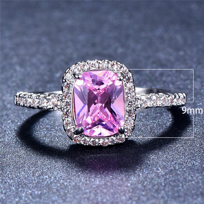 Роскошное женское кольцо с большим кристаллом CZ Stone Ring Цвет Белый Синий Фиолетовый Зеленый Обручальные кольца для женщин