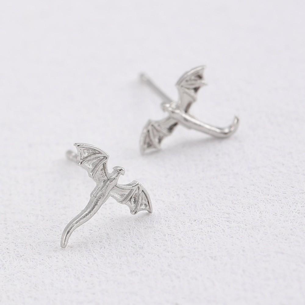 Personality Vintage Dragon Earrings Unique Flying Dragon Stud Earrings Metal Stud Earrings Daily