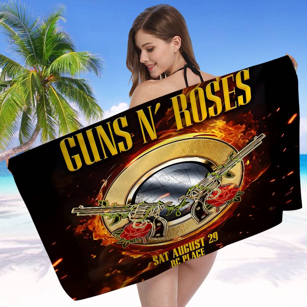 G-Guns N R-Roses Рок Аниме Пляжное Полотенце для Купания Мягкое Впитывающее Салфетка Детские Подарки для Детей Путешествия Кемпинг Спортзал