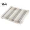 Thin Seat Pad for Home Cotton Linen Chair Pad, Striped Plaid Dining Mat with Lace Trim, Rustic Style Breathable Ties Office Barstool Non Slip Kitchen