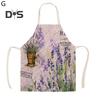 Sleeveless Apron Stain Repellent Linen Strong Absorbent Cactus Pattern Cooking Bib Kitchen Supplies