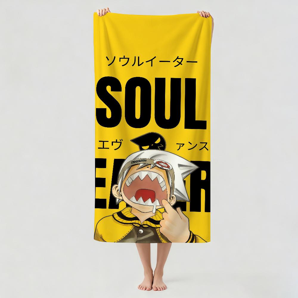 Приключенческое аниме S-Soul E-Eater Полотенце для сушки Полотенце для ванны Применимо для легкого плавания Кемпинга Йоги Пляжа На улице