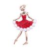 Women Dancing Girl Brooch Pin Cardigan Accessory