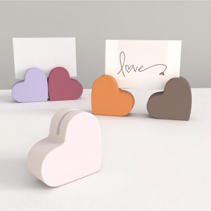 Держатель для визитных карточек, смоляная форма, подставка для именных карточек, силиконовая форма, форма для настольных украшений в форме сердца для офиса и домашнего декора