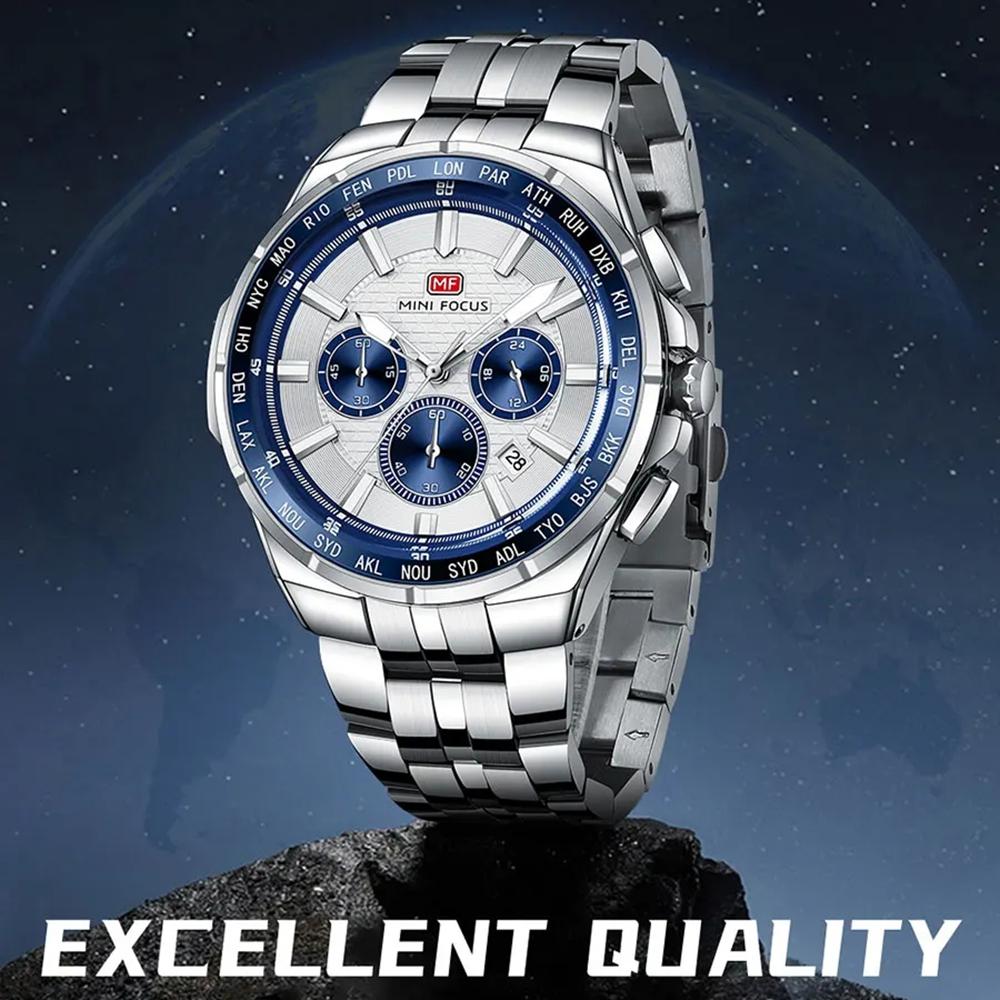 Casual Men's Quartz Watch Chronograph Calendar Luminous Waterproof Elegant Business Watches