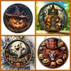 Creative Wooden Craft Door Plaque Decoration Circular Logo Witch Wooden Plaque Halloween Decoration Christmas