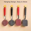 3 In 1 Chainmail Grill Scrubber with Handle, Bristle Free Heavy Duty Stainless Steel Chain Mail Scrubber ,Steam Cleaner, Dual Function