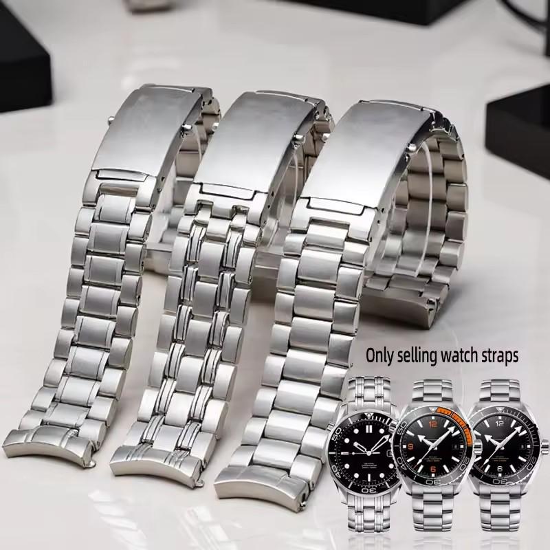 Высококачественный Серебристый Ремешок для Часов из Нержавеющей Стали 316L Для omega seamaster speedmaster planet ocean Ремень 18мм 20мм 22мм