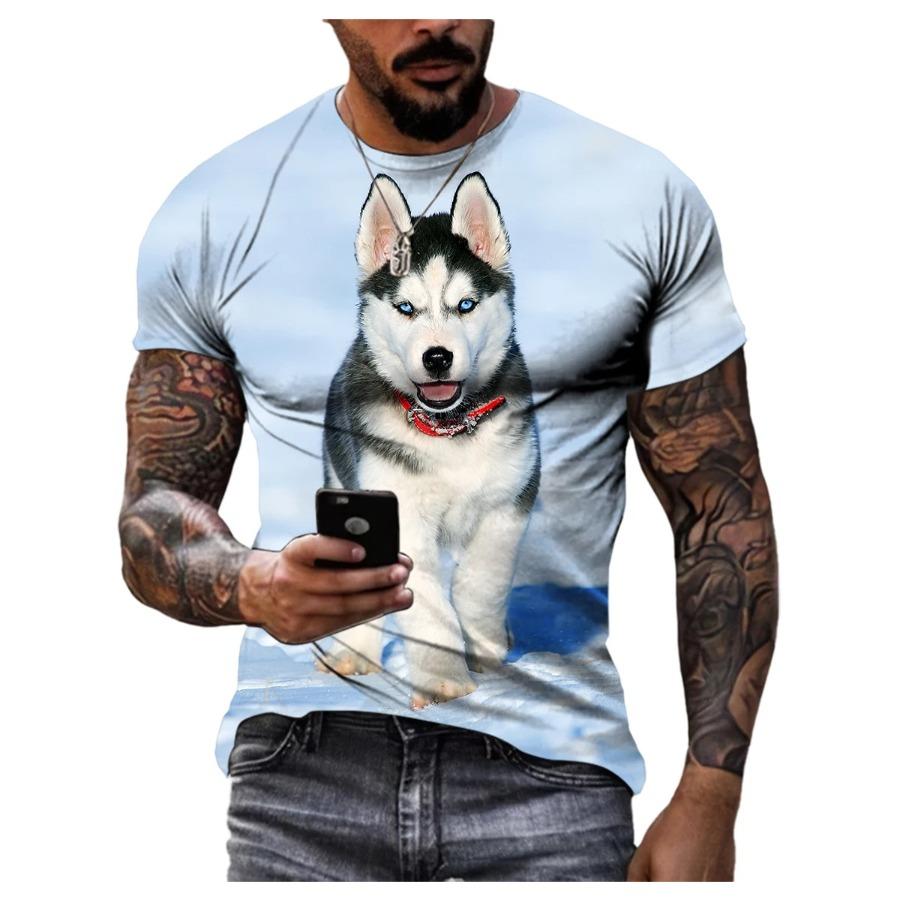 3D Casual Dog Print T Shirt Men Women Summer Animal Tee Man O Neck Short Sleeve Loose Tops Breathable Couples T Shirts