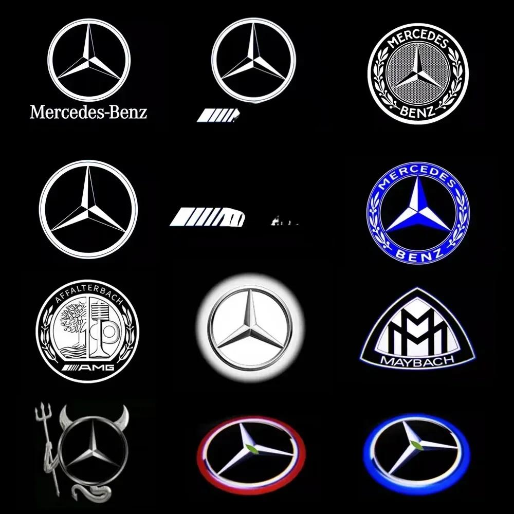 LED Car Door Logo Lights For Mercedes Benz E C Class W205 ML AMG GLC GLE W247 W246 W176 GLA Projector Courtesy Welcome Lamps