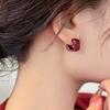 Zinc Zinc Alloy Dark Red Drip Glaze Stud Earrings Acrylic Hoop Earrings Perfect Gift C-Shaped Earrings  Date