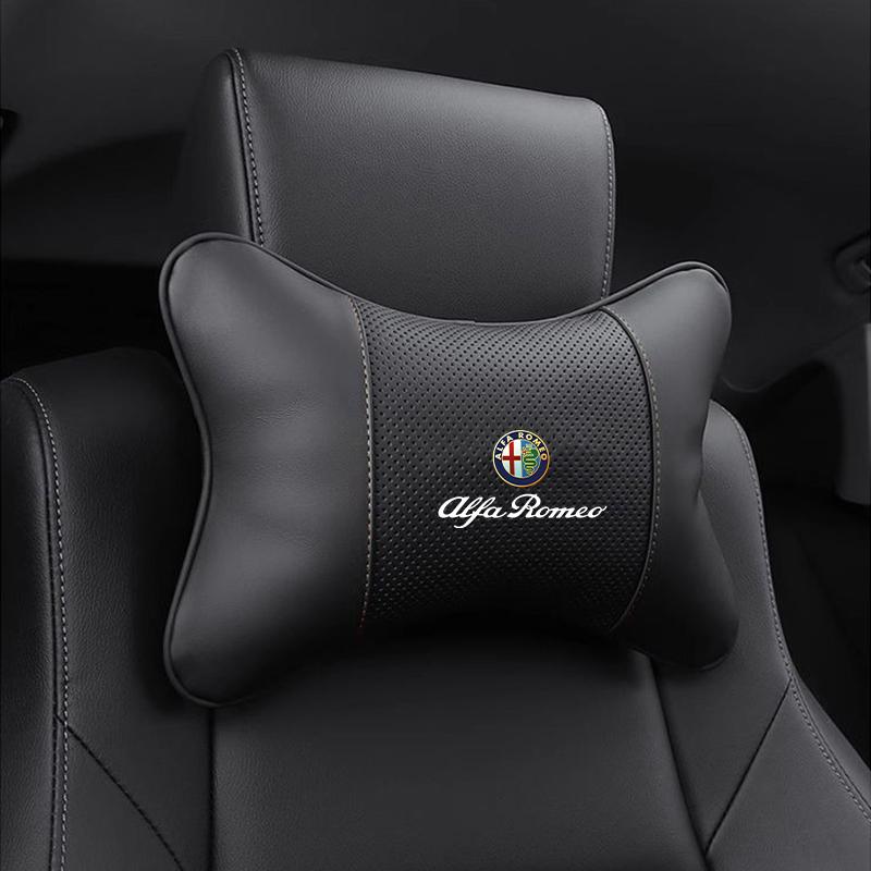 Car Stickers For Alfa Romeo High-quality Leather Car Seat Headrest Memory Foam Comfort Pillow Auto Interior For Alfa Romeo 4C 15