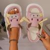 Fashion Men Slippers Cute Cartoon Cow Unisex Linen Slippers Spring Summer Slides Mule Men Women Couples Home Shoes Non-slip Flip Flops