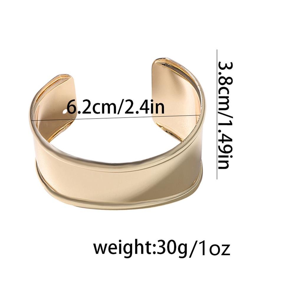 Fashionable and Simple InS-style Light Luxury Design Sense Arc-shaped Metal Opening Geometric Ring Cold Style Bracelet