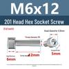 Yigu 201 Stainless Steel Cup Head Hexagon Screws and Bolts - M3, M4, M5, M6