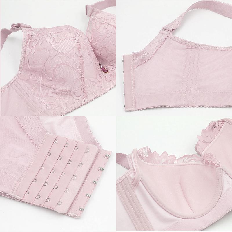 Сексуальные милые женские бюстгальтеры Push Up кружевной бюстгальтер больших размеров бюстгальтер комфортное нижнее белье женский двубортный
