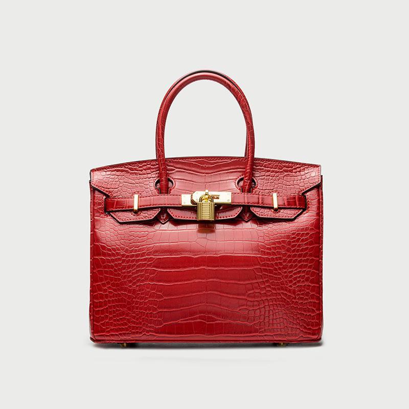 Модная женская сумка платинового цвета 2023 года с узорами личи и крокодиловой кожи