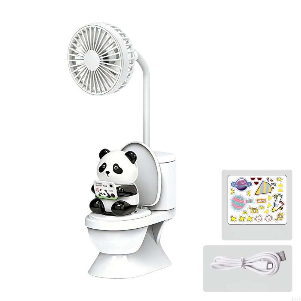 Funny Toilet Desktop Fan with Quiet Motor Adjustable USB Rechargeable Desk Fan Cooling Tool Portable Cooling Fan for 5V14500mAh