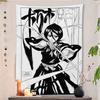 Black White Style bleach Anime Character Tapestry Japanese Print Wall Hanging Background Cloth Bedroom Dorm Apartment Home