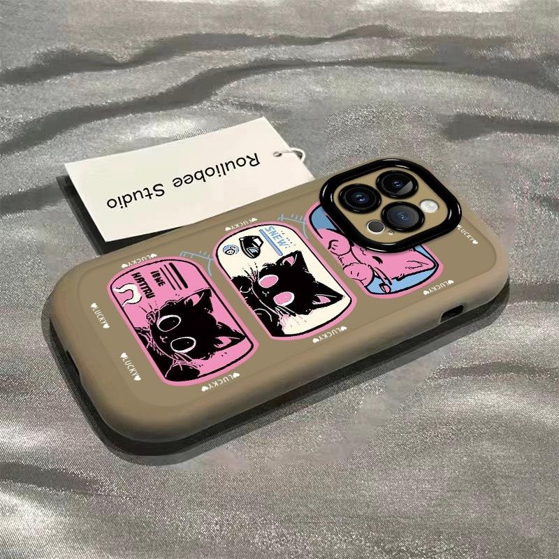 Чехол Gong Ge Cat для телефона Apple 16 13 Защитный чехол для IPhone 15 Забавный 14 Мультяшный 12 Мягкий