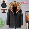 Plus Size 9XL 10XL Men's Winter Padded Down Jacket Fur Collar Coat Thicken Warm Long Hooded Parkas Jackets Outerwear