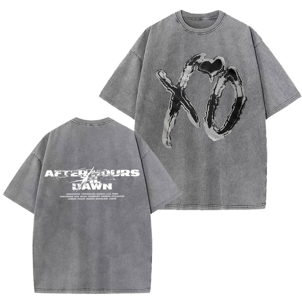 The Weeknd After Hours Til Dawn Stadium Tour 2026 Print Vintage Washed Tshirt Men Women Hiphop Fashion Cotton Harajuku Tshirt