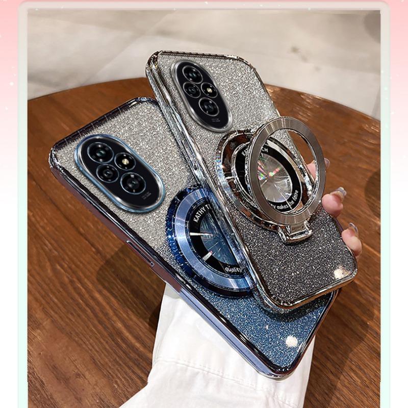 Luxury with Bracket Glitter Case For Honor X9 X9A X8 X8A X8B X7 X7A 200 200Lite 90  70Lite 9X Y9S Y7A Y7 Y9 Case Holder Cover