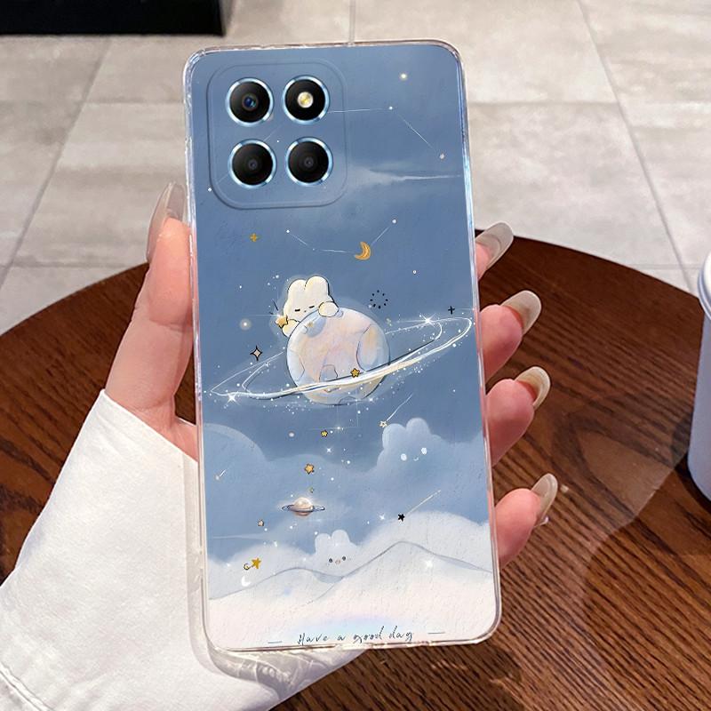 Гелевый чехол для Honor X6 4G/X6S 4G/70 Lite/Play 30M/Honor X8 5G Прозрачный силиконовый мягкий ТПУ задняя крышка Защитный чехол Милый кот