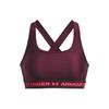 Crossback HeatGear® Letter Logo Jacquard Medium Support Sports Bra Women Underwear Dark-Brown-Red 1361034-600