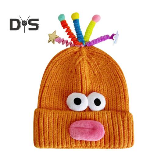 Мультяшная шерстяная шапка с выдвижными щупальцами, теплая вязаная шапочка для детей, реквизит для фотосъемки, головной убор для катания на лыжах, походов, термошапка для взрослых и подростков