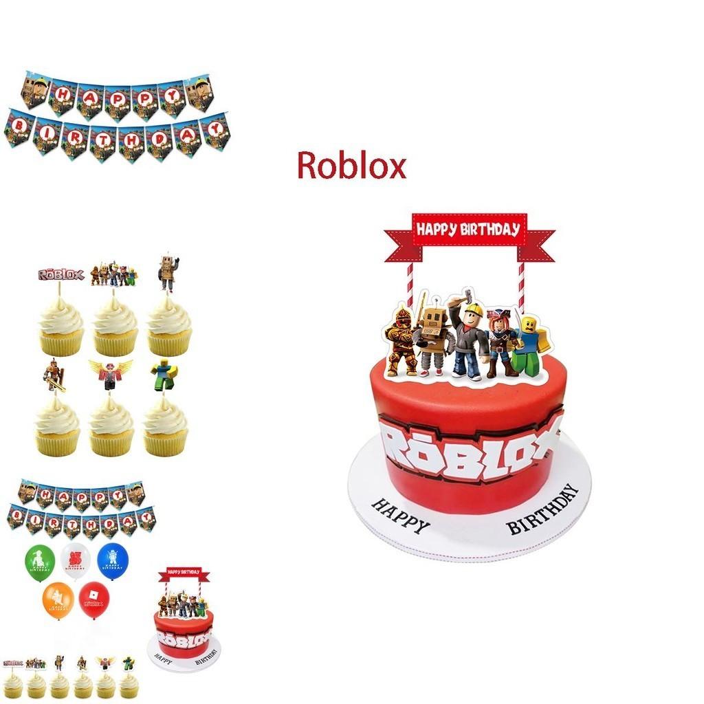 Захватывающие товары для дня рождения в Roblox: потрясающий баннер, воздушные шары и декоративные топперы для торта