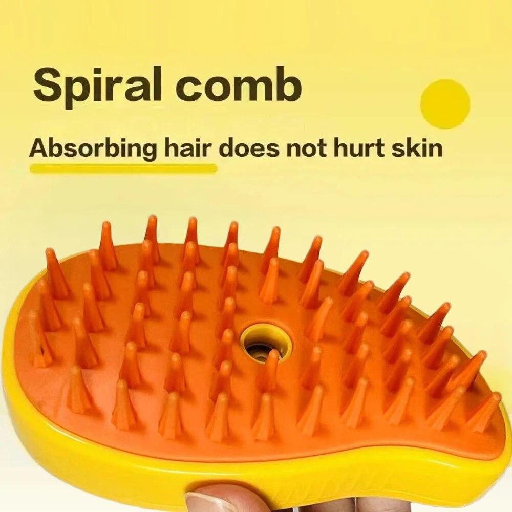 Паровая щетка для собак, массажная расческа, встроенный электрический спрей, мягкая силиконовая щетка для удаления шерсти домашних животных, щетка для красоты домашних животных