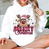 Graphic Hoodie Merry Christmas Reindeer Fashion Women  Clothing Loose  Hooded Pullovers Long Sleeves  Hoodies