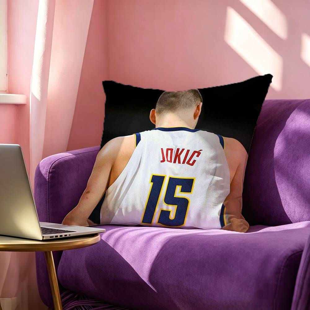 NNikola Jokic Square DoubleSided printed Pillow Case Bedroom Bedside Pillow Sofa Cushion Cover