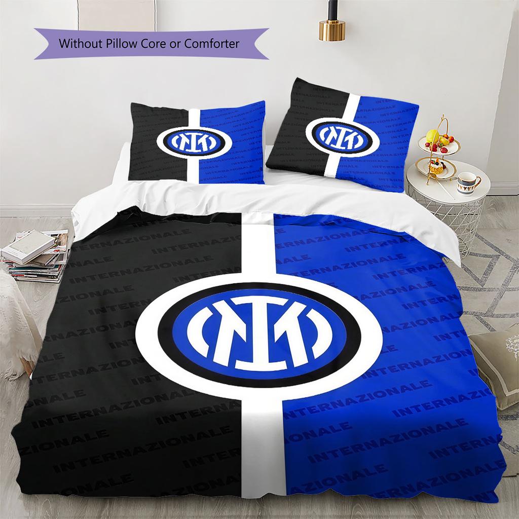 Inter Milan Pattern Bedding Home Decoration Birthday Gift ( 1 duvet cover + 2 pillowcase, without core),fan merchandise.
