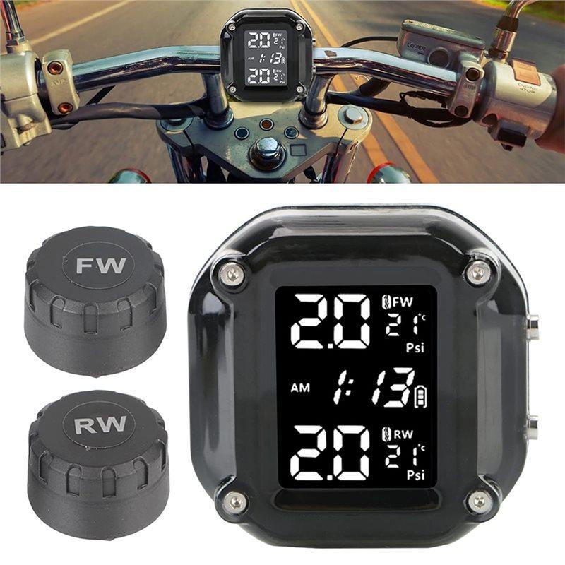 Motorcycle TPMS Tire Pressure Monitoring System External Sensors Tire Pressure Monitor Motorbike Tyre Temperature Alarm