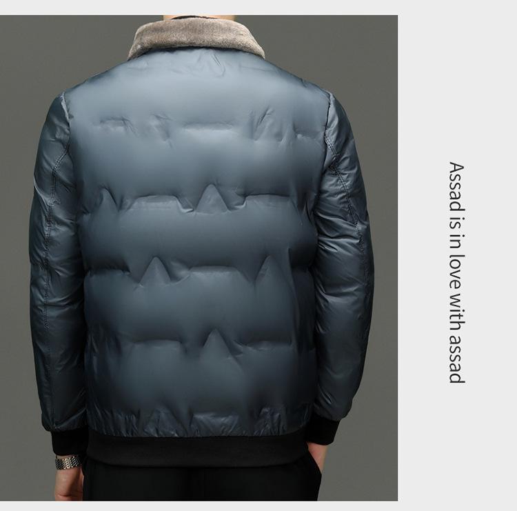 Мужская зимняя хлопковая куртка 2024 года с воротником из овечьей шерсти