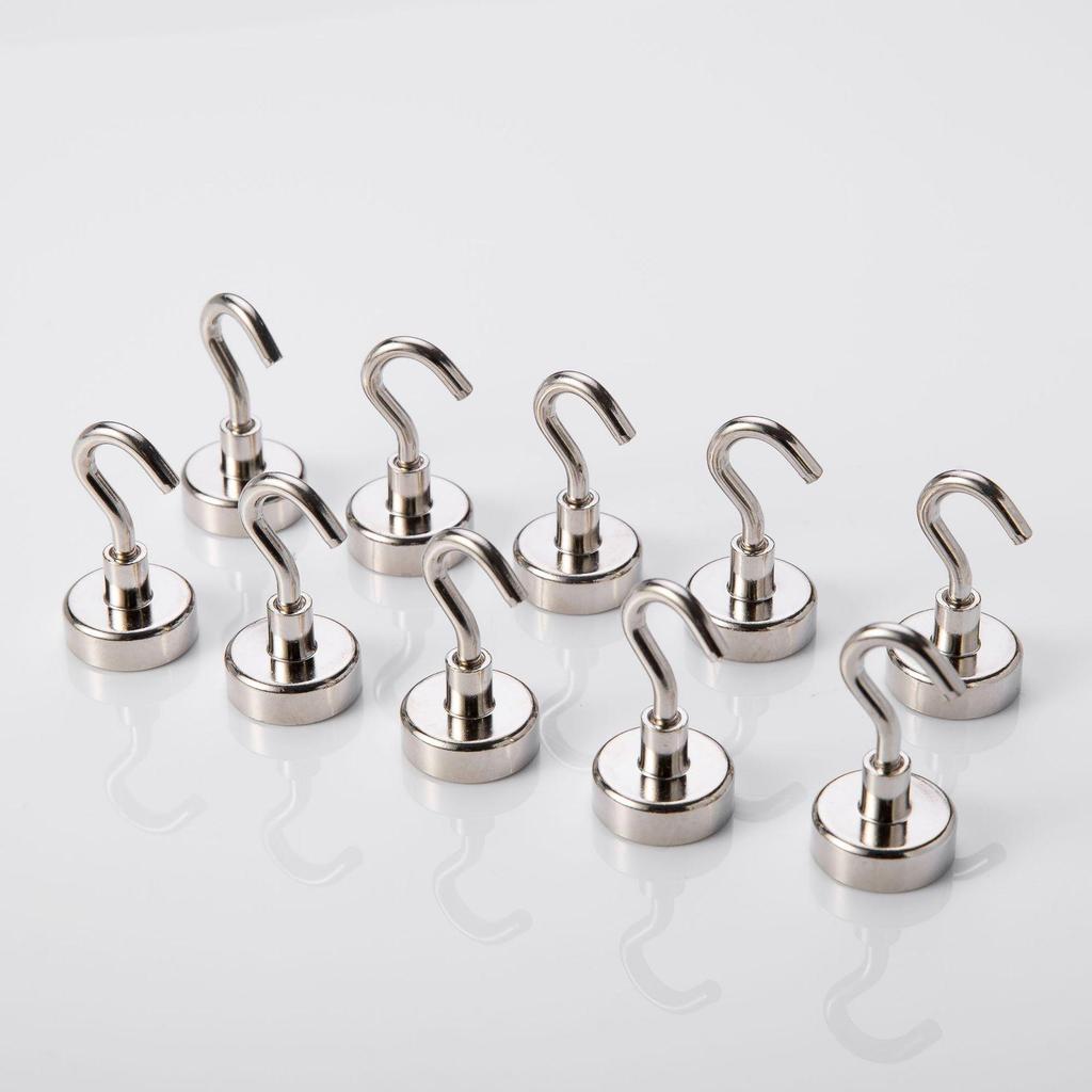 Магнитный крючок-вешалка из неодимового железа и бора, металлическая магнитная присоска E16, установка без сверления.