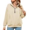 2024 European And American Autumn And Winter New Solid Color Zipper Long Sleeved Loose Pullover Sweatshirt Jacket For Women