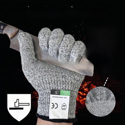 Перчатки 5 уровня защиты от порезов из HPPE: Дышащая, износостойкая, защита от травм для деревообработки, строительства и кухни.