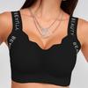 Модный бесшовный бюстгальтер для йоги с надписью для женщин, без косточек, с фиксированной чашкой, спортивный бюстгальтер для сна, красивая спина, большой размер